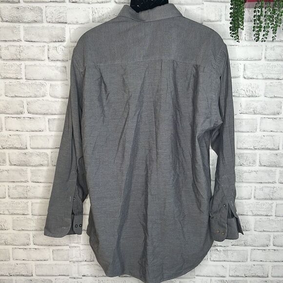 Geoffrey Beene Wrinkle Free Gray Button Down Shirt Size 17.5 or 34/35 - Picture 3 of 4